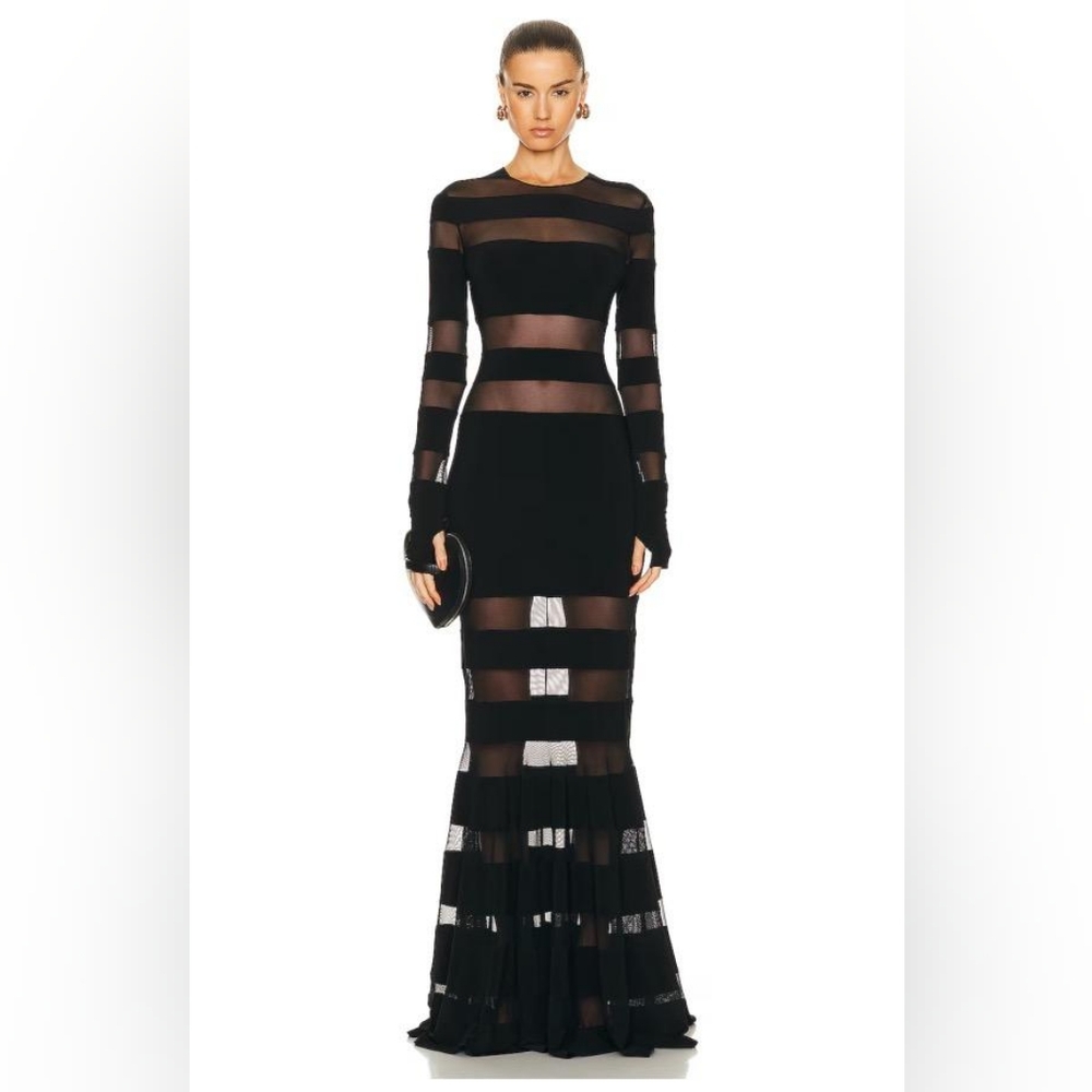 Black Sheath Dress with Long Bishop Sleeves for Cocktail